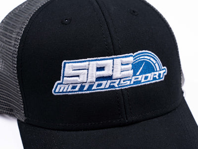 SPE Motorsport Black Blue Snap Back Hat swag racing performance trucker