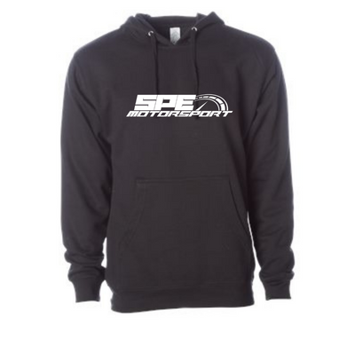 Black Midweight SPE Motorsport Pull Over Hoodie- Front