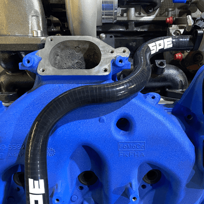 SPE 6.7 Powerstroke Coolant Hose Reroute Kit heater inlet close up
